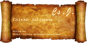 Csirke Julianna névjegykártya
